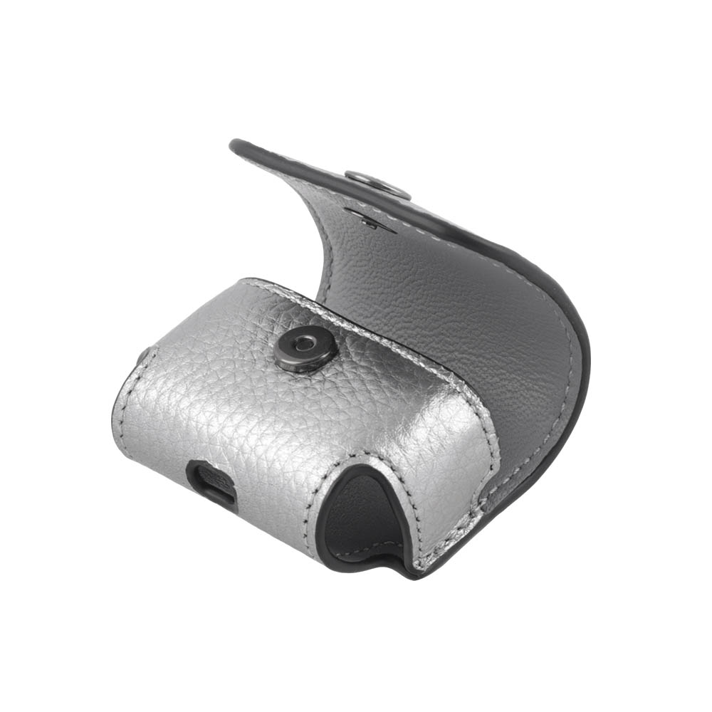 COACH 荔枝皮革及小牛皮 Airpods Pro 無線耳機套/金屬灰, , large