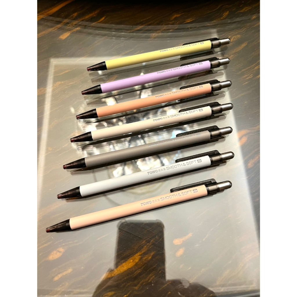 TOWO 東文 SK-100GL 柔芙筆馬卡龍按動中性筆 0.5mm 買一送一*白桿/黑芯-送藍筆, , large