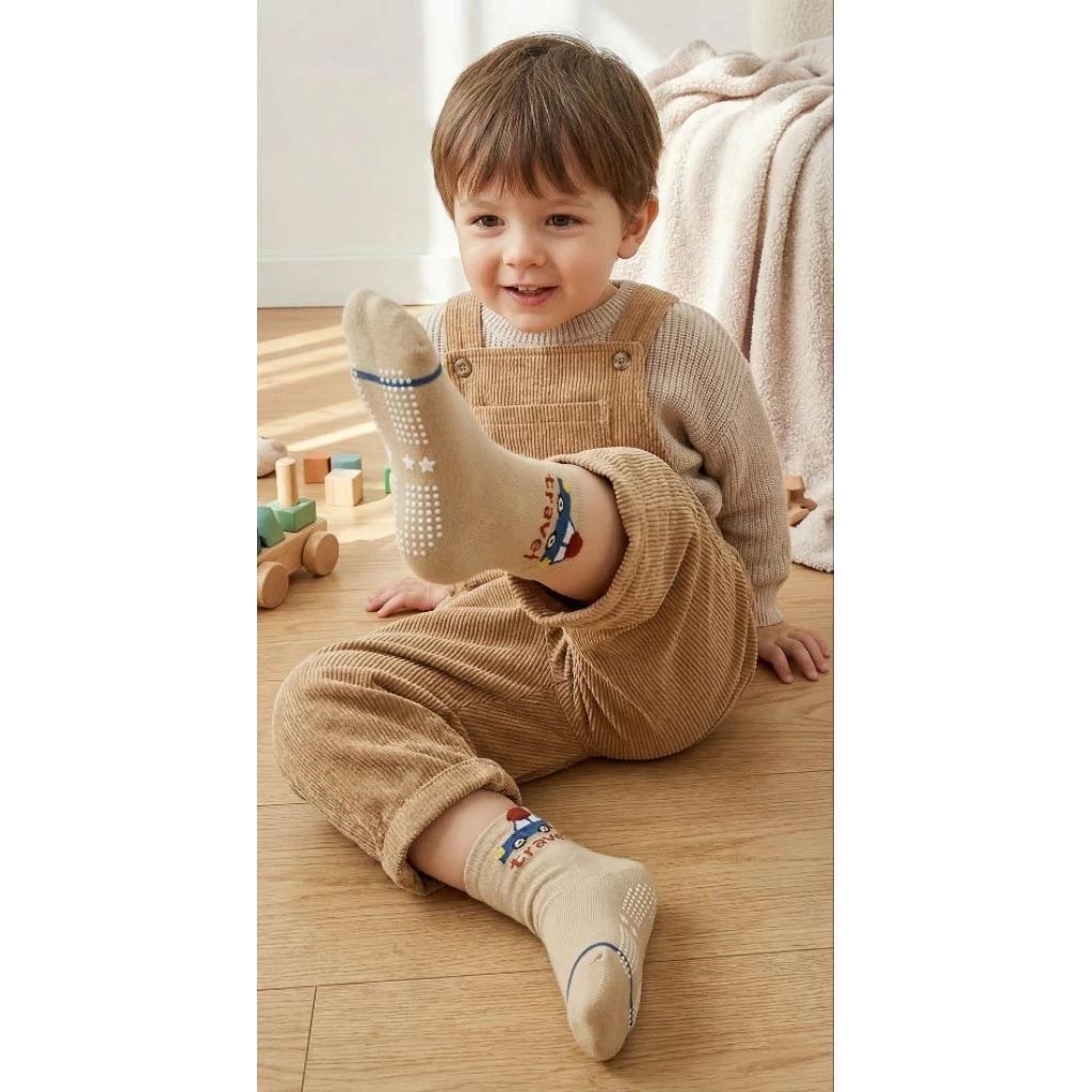 Kaimei Cotton Industry | 10 pairs of random excellent pure cotton non-slip children's socks, travel car style children's socks, cartoon children's socks, cute socks, boys and girls socks 17-21cm, , large