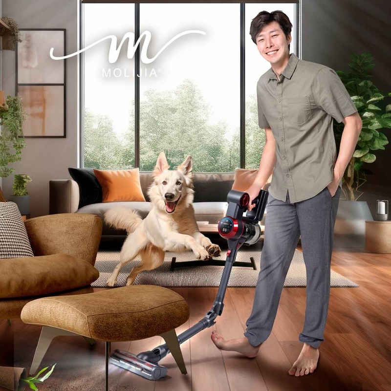 【MOLIJIA 魔力家】M181 自動AI感測手持式無線吸塵器-灰耀紅, , large