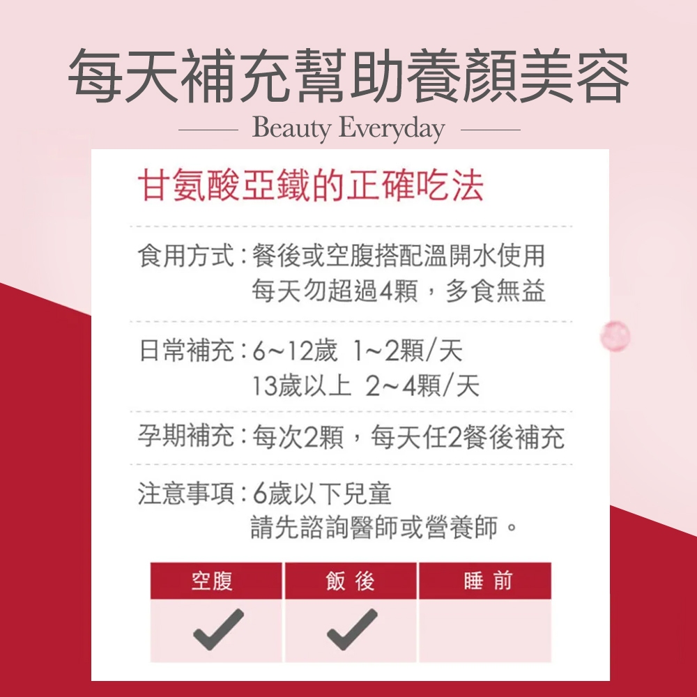 【FJ豐傑生醫】甘氨酸亞鐵60顆/袋-幫助養顏美容也是絕佳的孕婦營養品優質鐵來源x養顏美容x孕期補充, , large