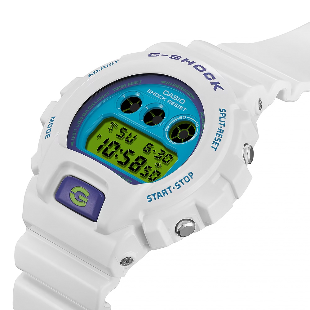 CASIO 卡西歐 G-SHOCK 復刻2000年代色彩電子錶-白 DW-6900RCS-7, , large