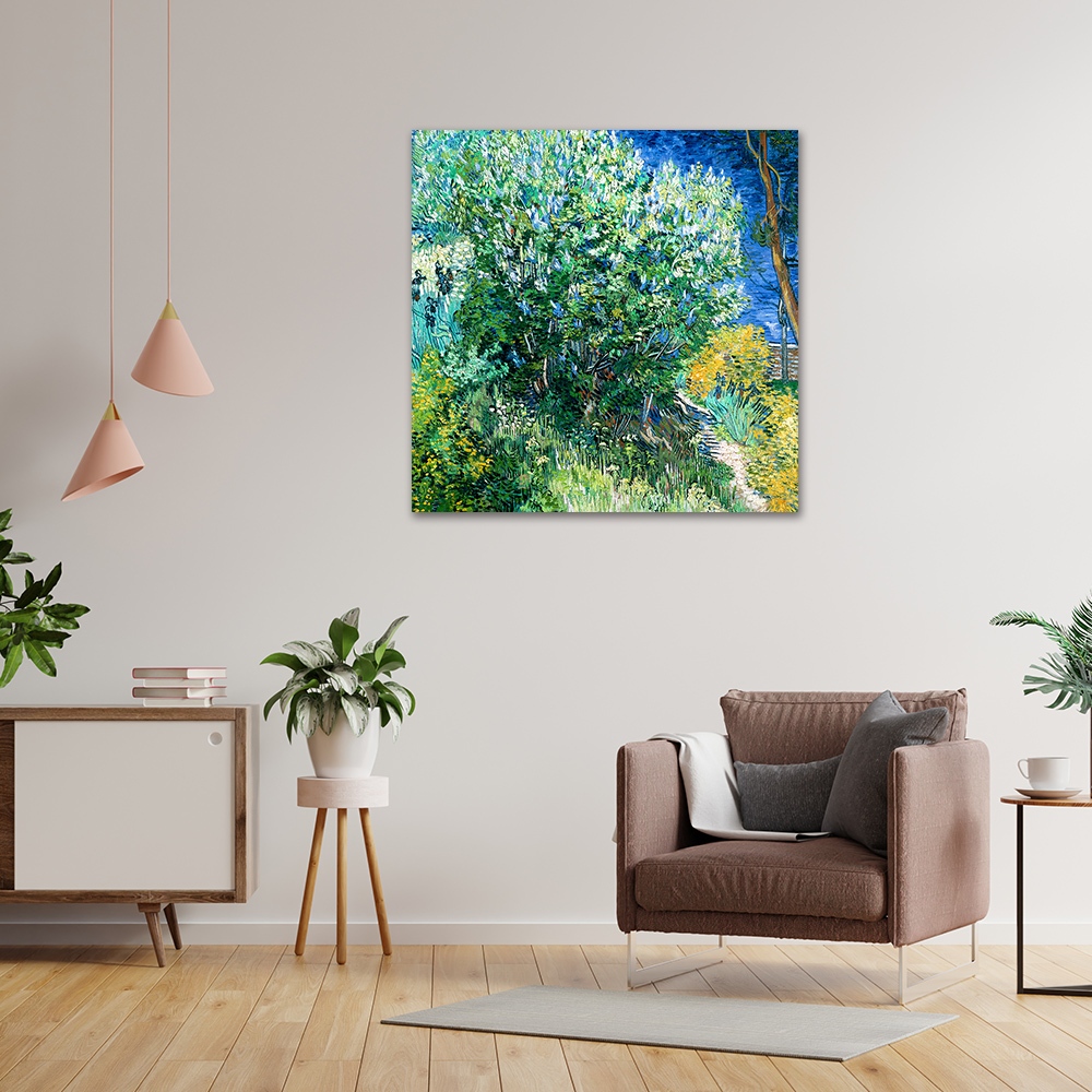 【御畫房】紫丁香花叢 國家一級畫師手繪油畫80×80cm(VF-173), , large