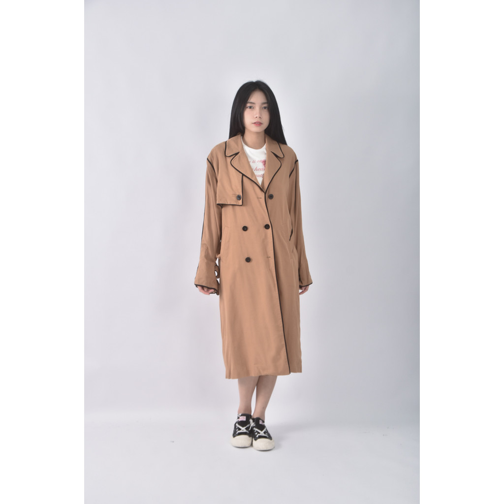 (XL) 【作珩私服】colorway質感素面杏色外套二手衣, , large