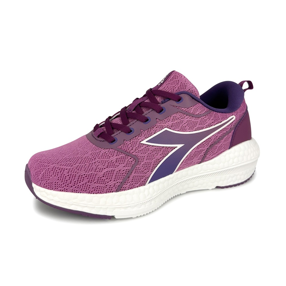 DIADORA迪亞多那 輕量緩震跑鞋 女運動鞋 女鞋 慢跑鞋 透氣 緹花 保護後跟 Q彈 足弓支撐 吸震 防滑 紫 灰紫, , large