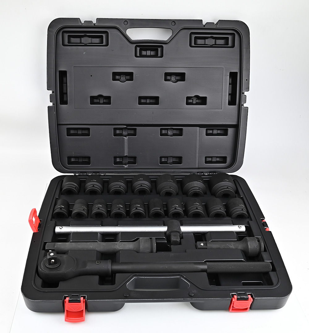 台灣現貨！6分 3/4" 強力型氣動套筒組 全套六分套筒 汽修套筒 扳手套筒 電動扳手套筒 汽修工具棘輪扳手內六角套筒, , large