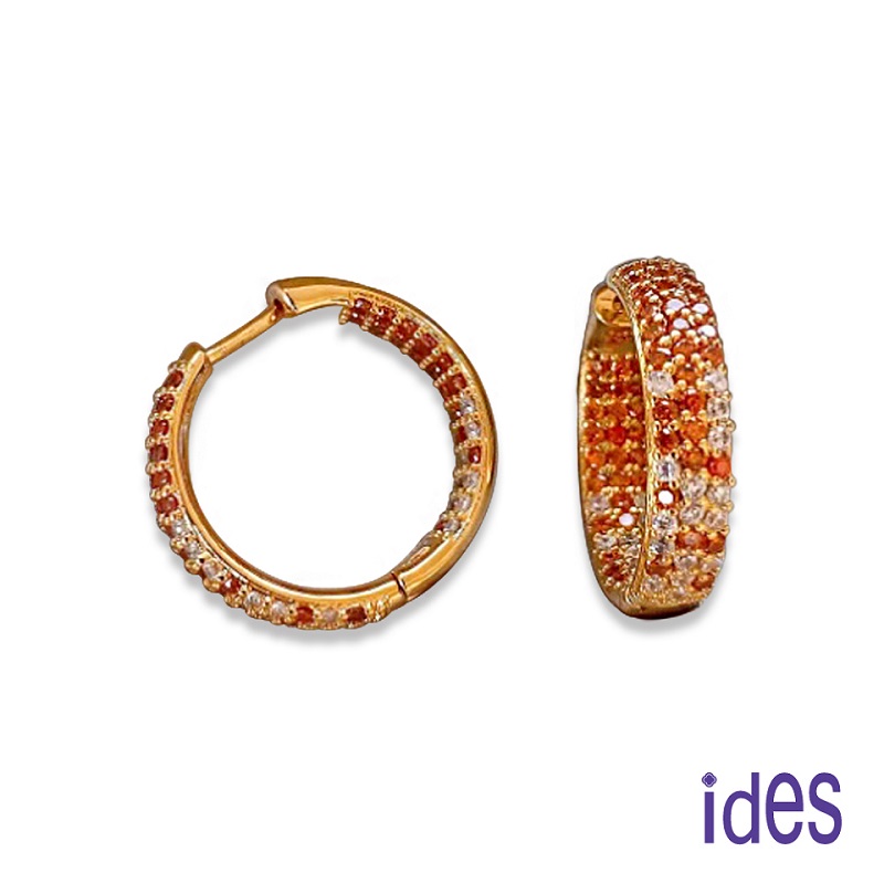 [ides愛蒂思] 輕珠寶時尚設計都會系列耳環/C圈高級橙, , large