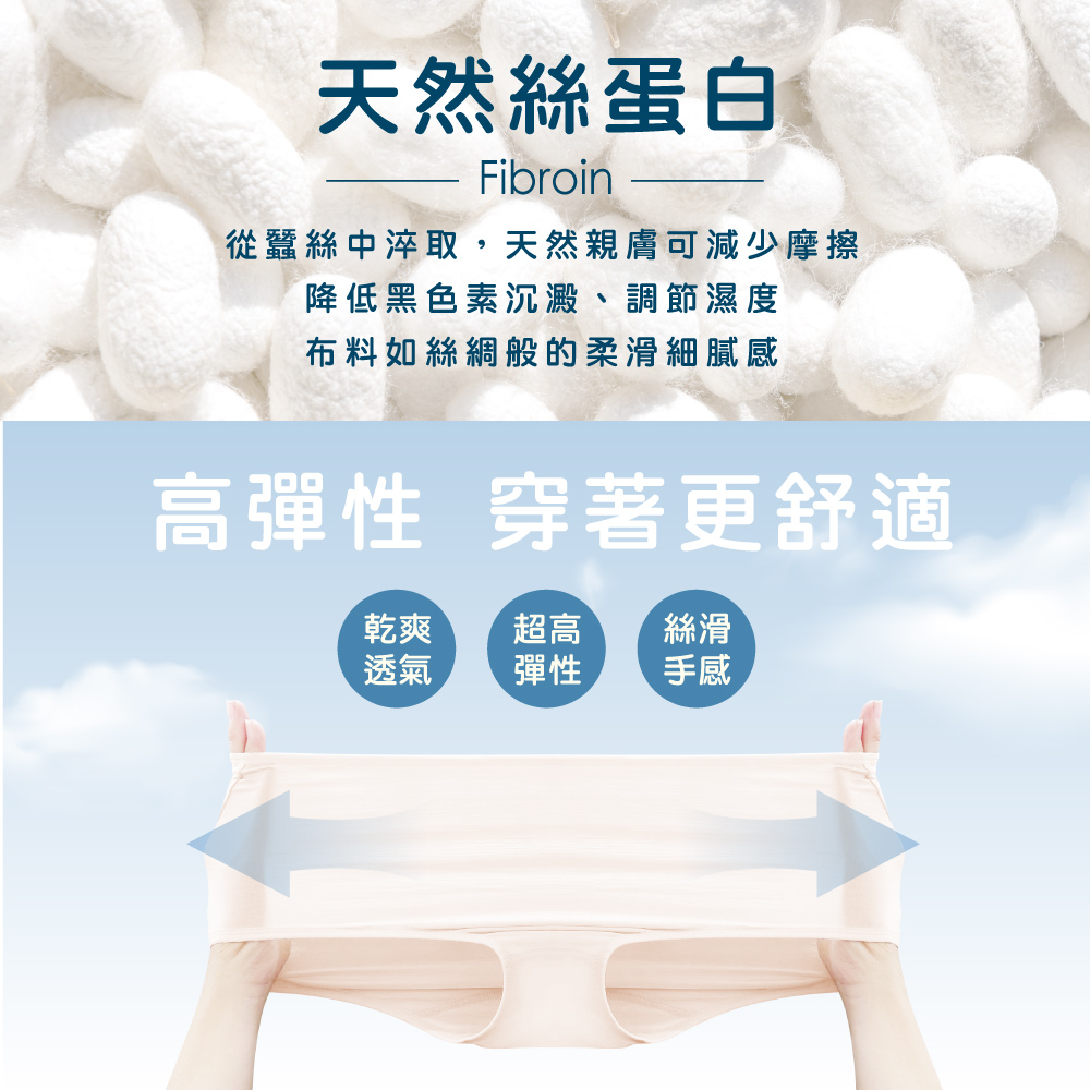 【Clany可蘭霓】美膚保養絲蛋白高腰L-Q(2XL)內褲 薄荷綠 2189-83, , large