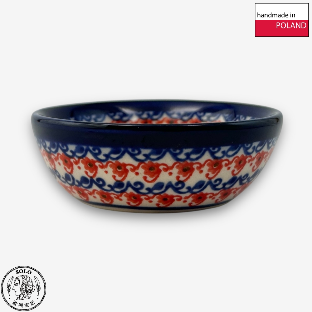 【SOLO歐洲家居】波蘭製 Cerraf 波蘭陶 9cm 醬料碗 赤藍芳華系列, , large