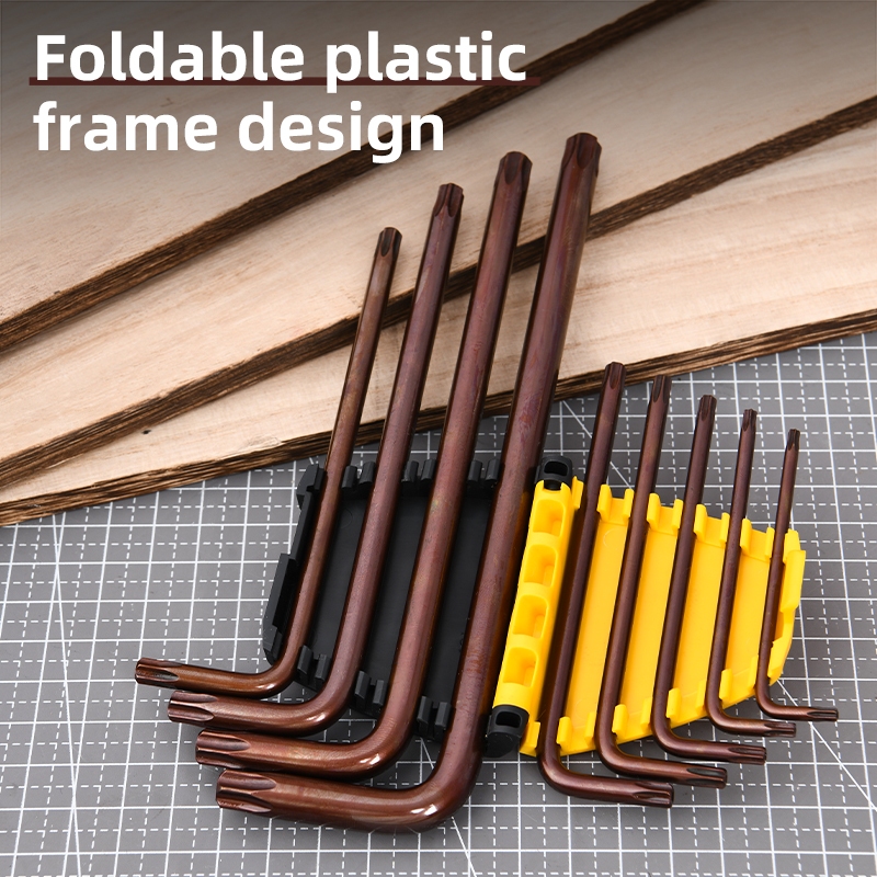 【deli tools】Star Wrench L-Shaped Wrench 9-Piece Set Upgraded Semi-Pro Series, , large