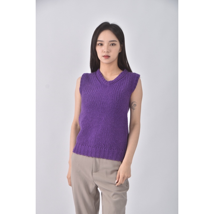 (S) 質感背心紫色上衣二手衣, , large