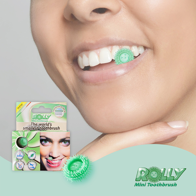 Rolly Brush Smallest toothbrush 3pack Mint, , large
