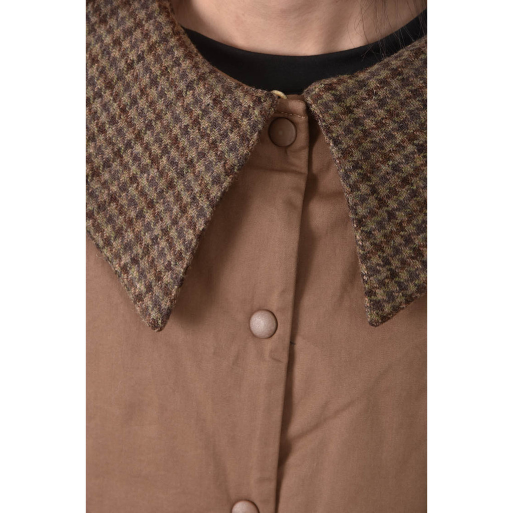 (XL) 邊縫棉質純棉棕色外套二手衣, , large