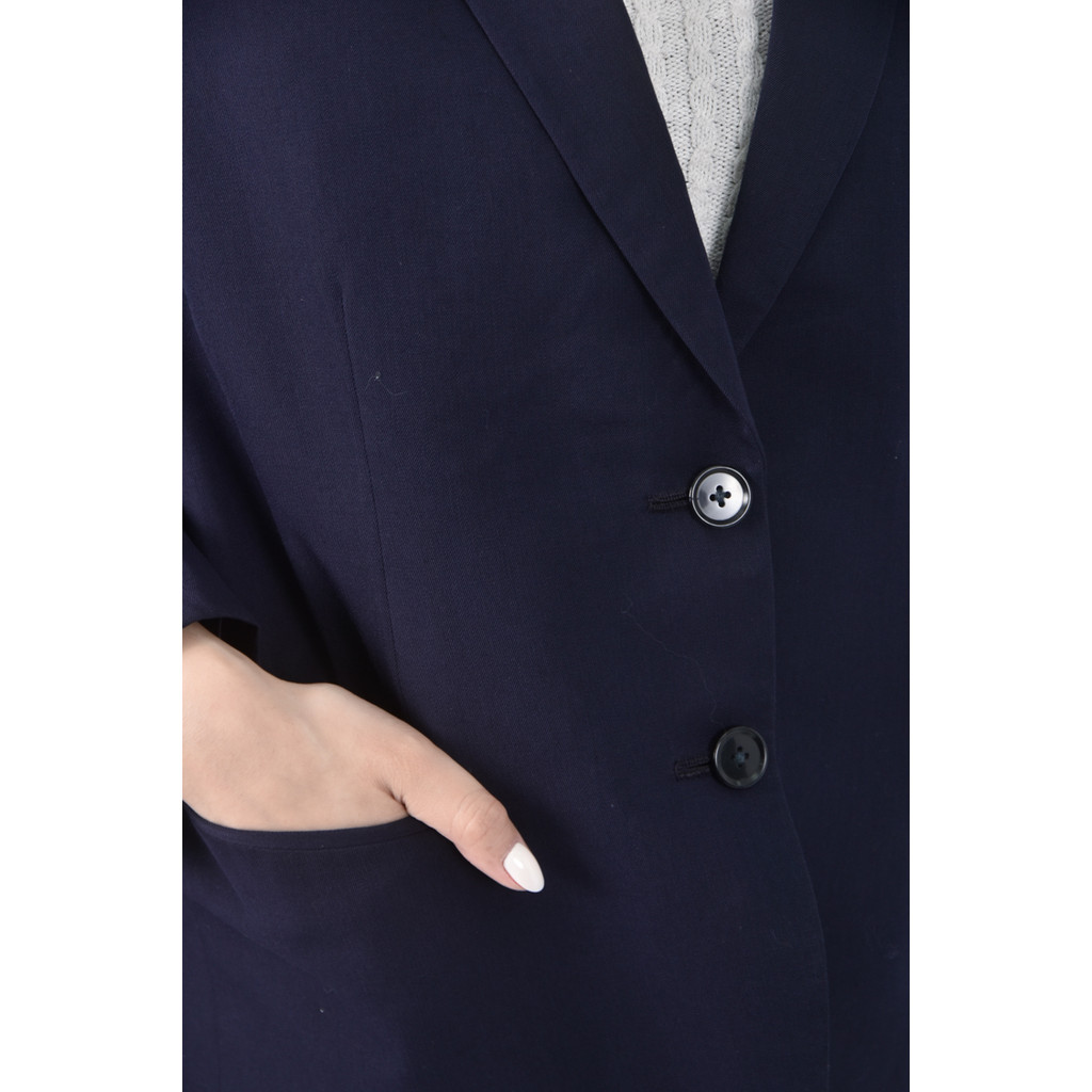 (L) 西裝素面藍色外套二手衣, , large