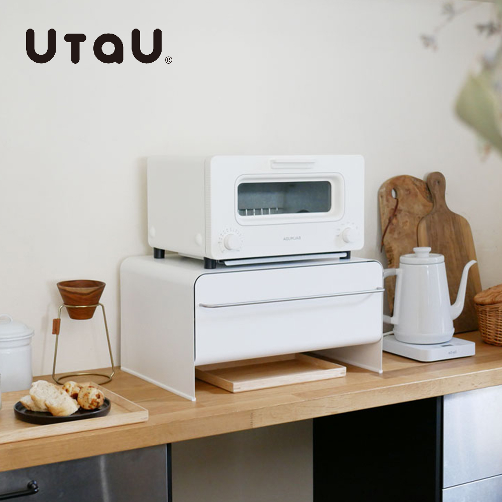 【UtaU】日本設計抽屜式時尚收納櫃大款(磁吸收納/烤麵包機收納/電器收納/抽屜式設計) 雪峰白, , large