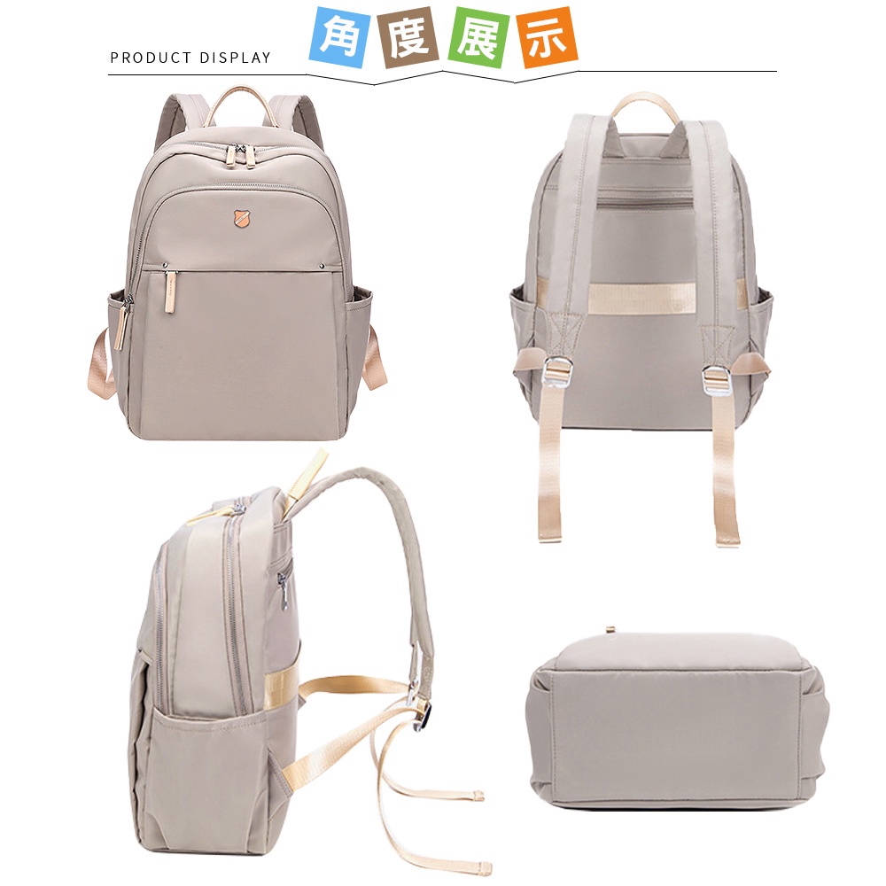 SPRING-尼龍後背包商務通勤後背包大容量電腦包輕旅行後背包-多色, , large