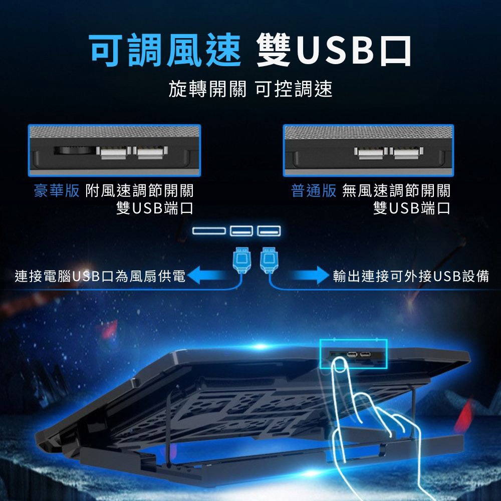 六風扇筆電散熱支架, , large