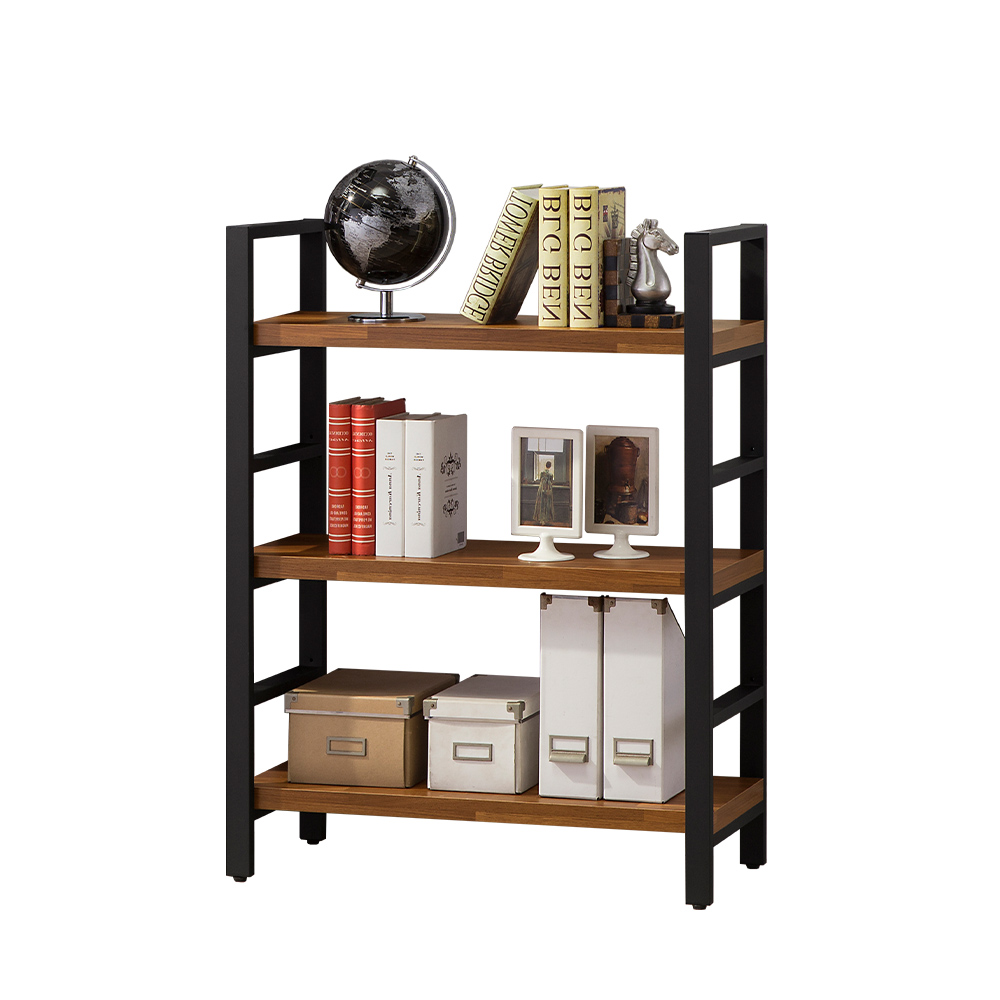 【唯熙傢俱】安迪工業風柚木色2.7尺書架, , large