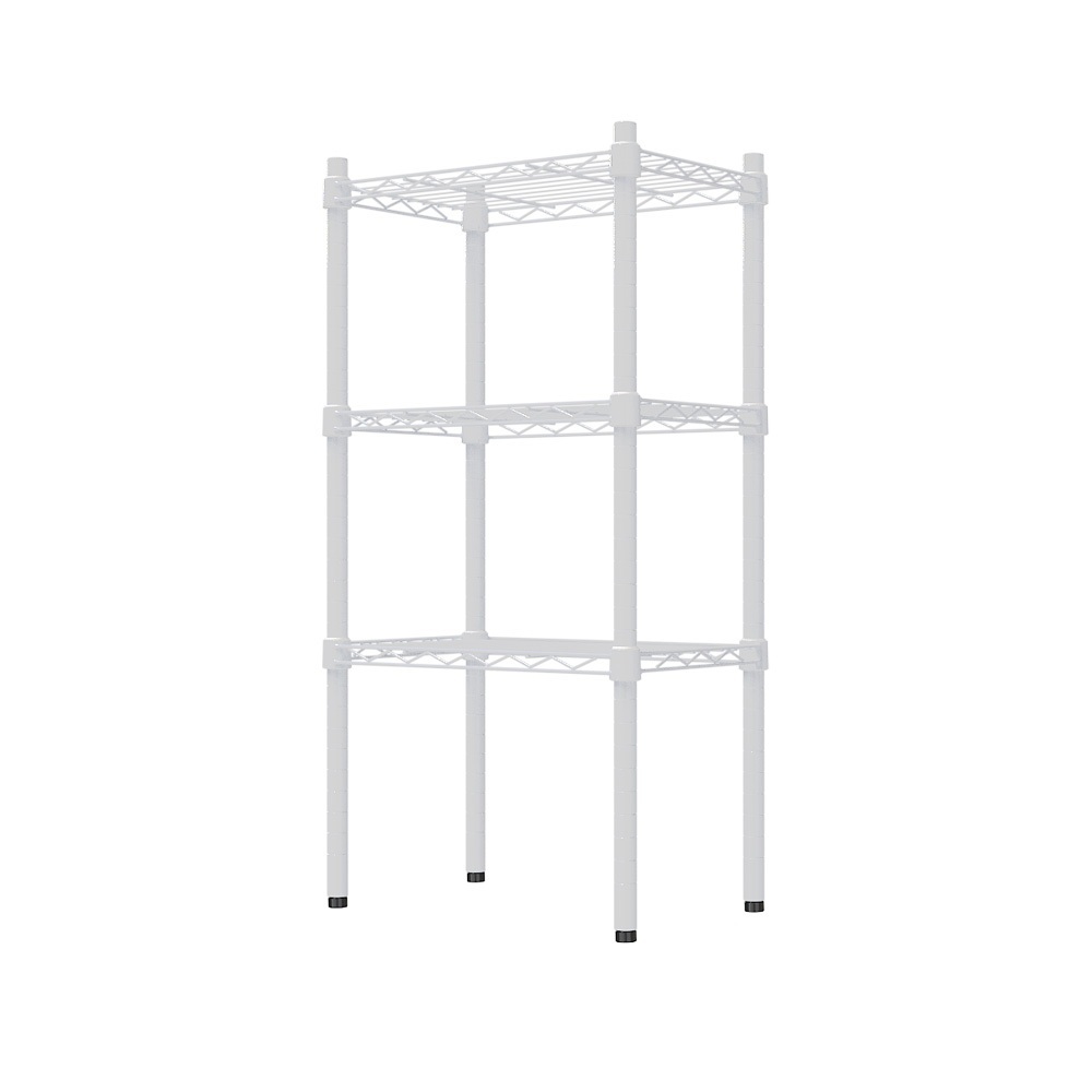 【Y HOUSE】45x30x90cm Lightweight Three-layer Iron Frame Iron Rack - Painted White, , large