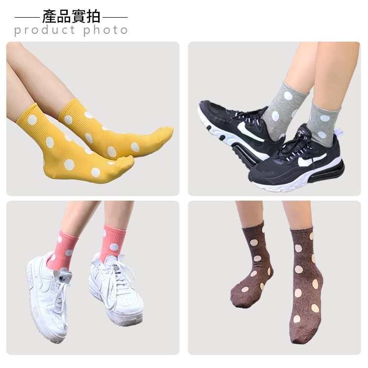 【BVD】1/2圓點直角女襪<黑>B556 中筒襪 長襪 休閒穿搭襪, , large