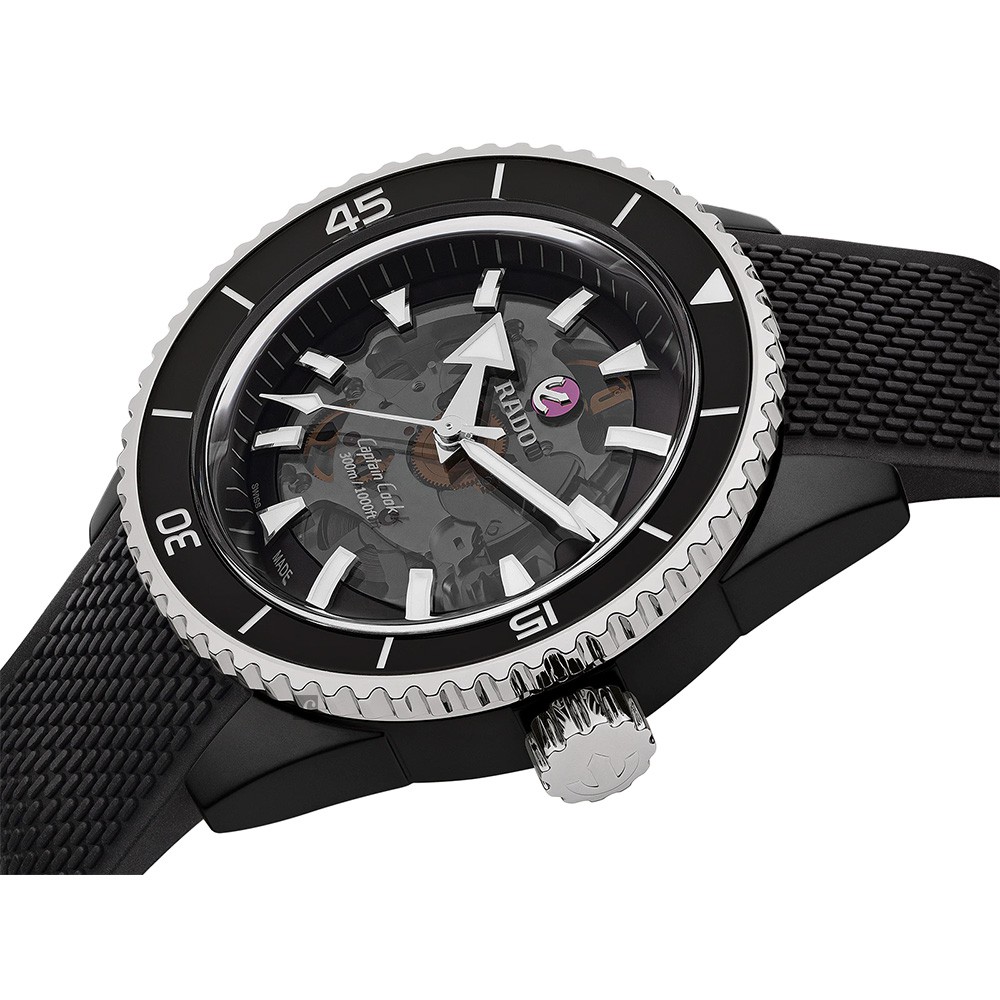 RADO 雷達 庫克船長高科技陶瓷鏤空機械錶-43mm R32127156, , large