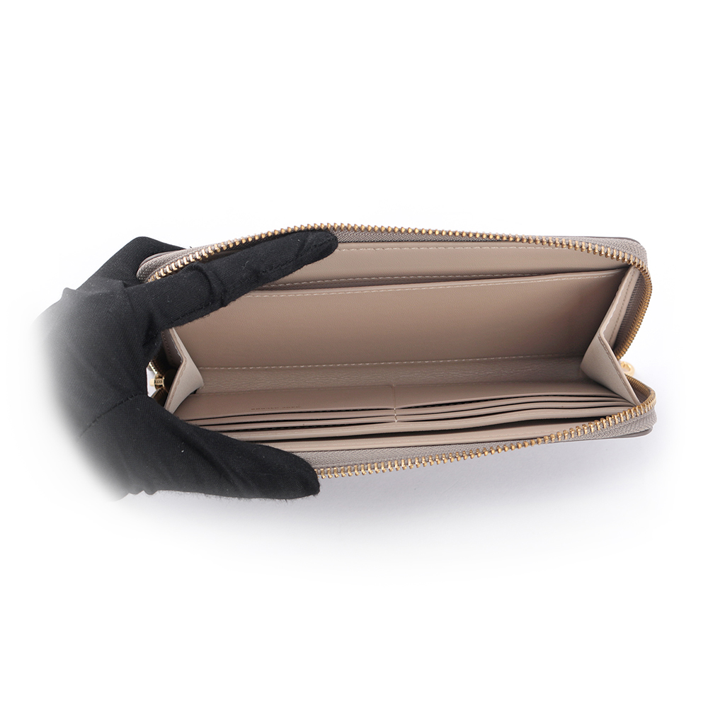 MARC JACOBS THE SLIM 84 山羊皮撞色附提把長夾/水泥灰, , large