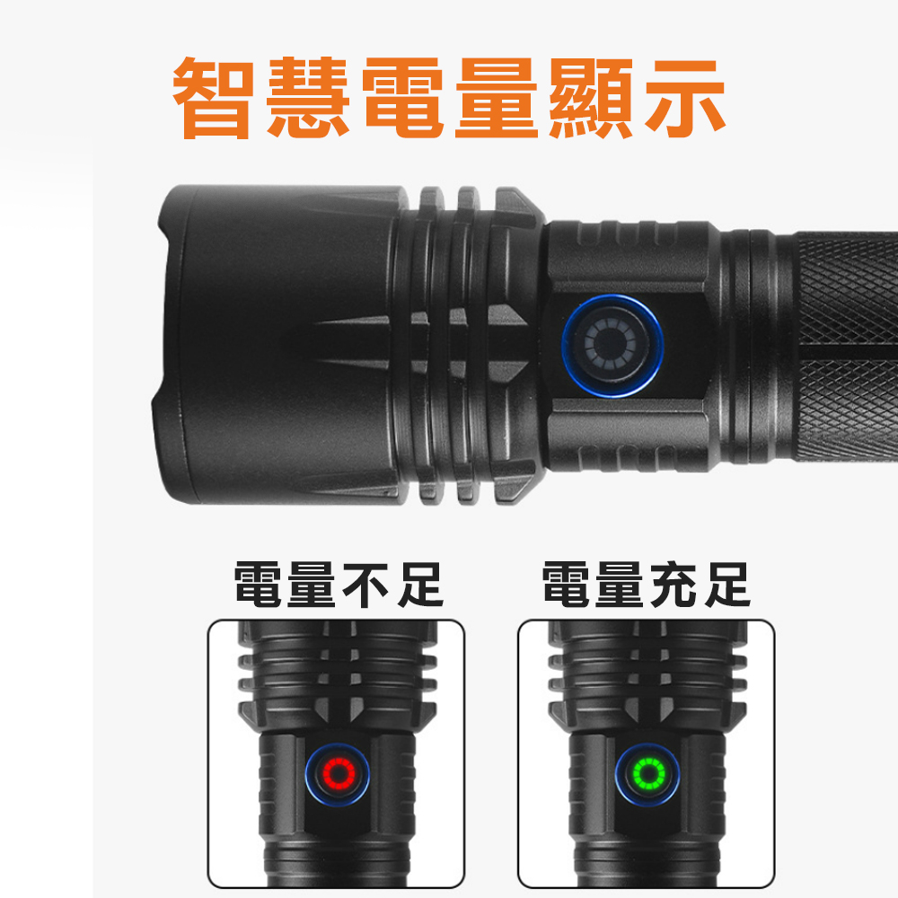 台灣現貨！P50強光手電筒 鋁合金 伸縮變焦 露營燈 Type-C USB充電手電筒 LED手電筒, , large