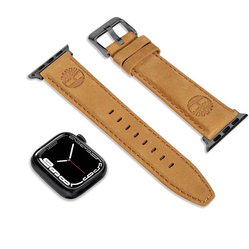 Timberland Apple Watch 錶帶 42/44/45mm 適用 小麥色磨砂皮革(不含手錶), , large