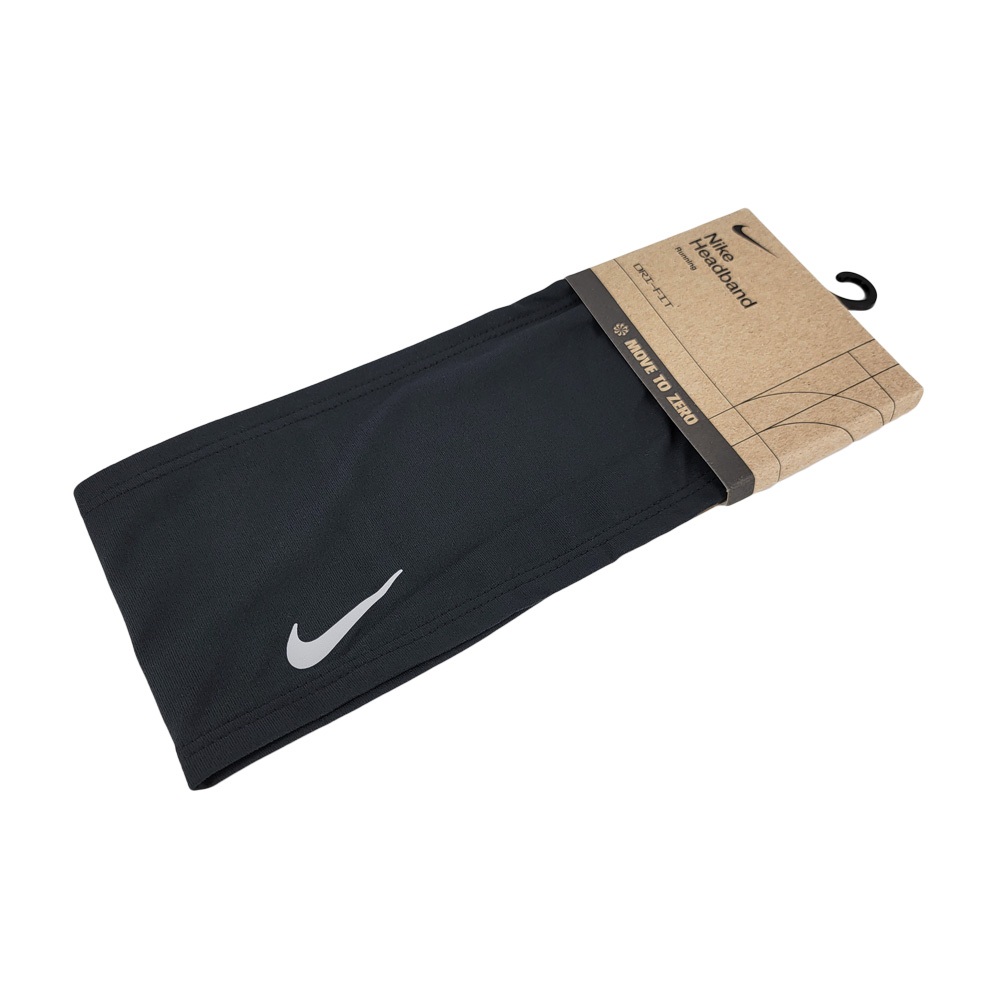 NIKE DRI-FIT SWOOSH 慢跑頭帶2.0 戶外運動 止汗髮帶 簡約 素色 反光 寬版 透氣 彈性 舒適 黑, , large
