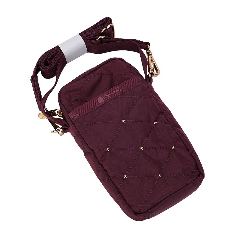 LeSportsac MINI PHONE CROSSBODY 迷你手機袋 手機包-紫紅菱形紋, , large