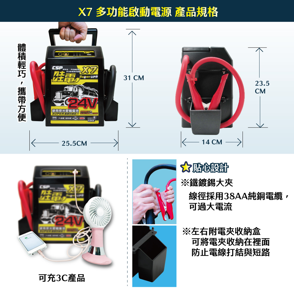 X7 JUMP STARTER  Multifunctional power supply 24V rescue vehicle electric bully rescue line car emergency start mobile power supply road savior gravel truck start Bobcat start Hummer bus start excavator start  Taiwan construction site operation vehicle, , large