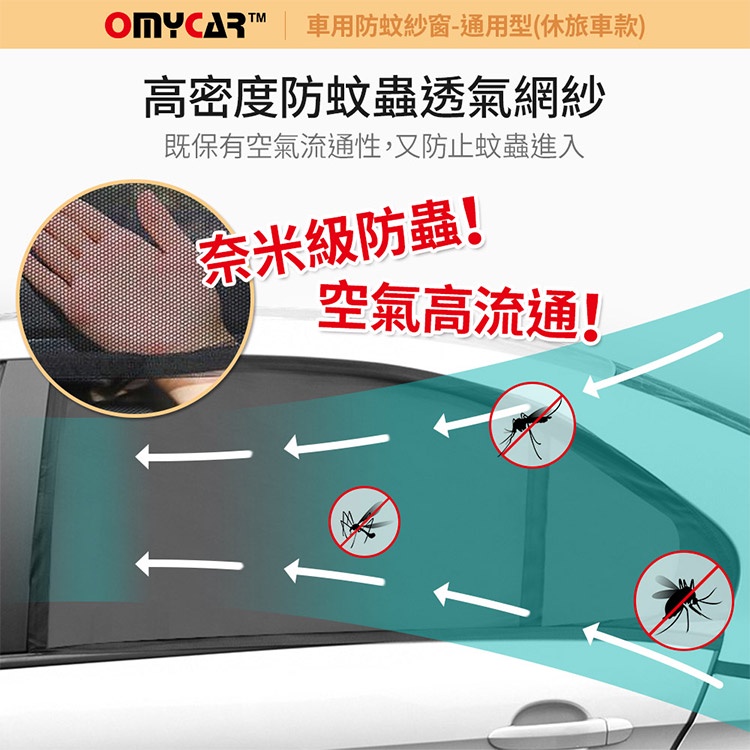 (1組2入)【OMyCar】車用防蚊紗窗-通用型(休旅車款) 汽車防蚊紗窗 車窗防蚊罩 紗窗 車用蚊帳, , large