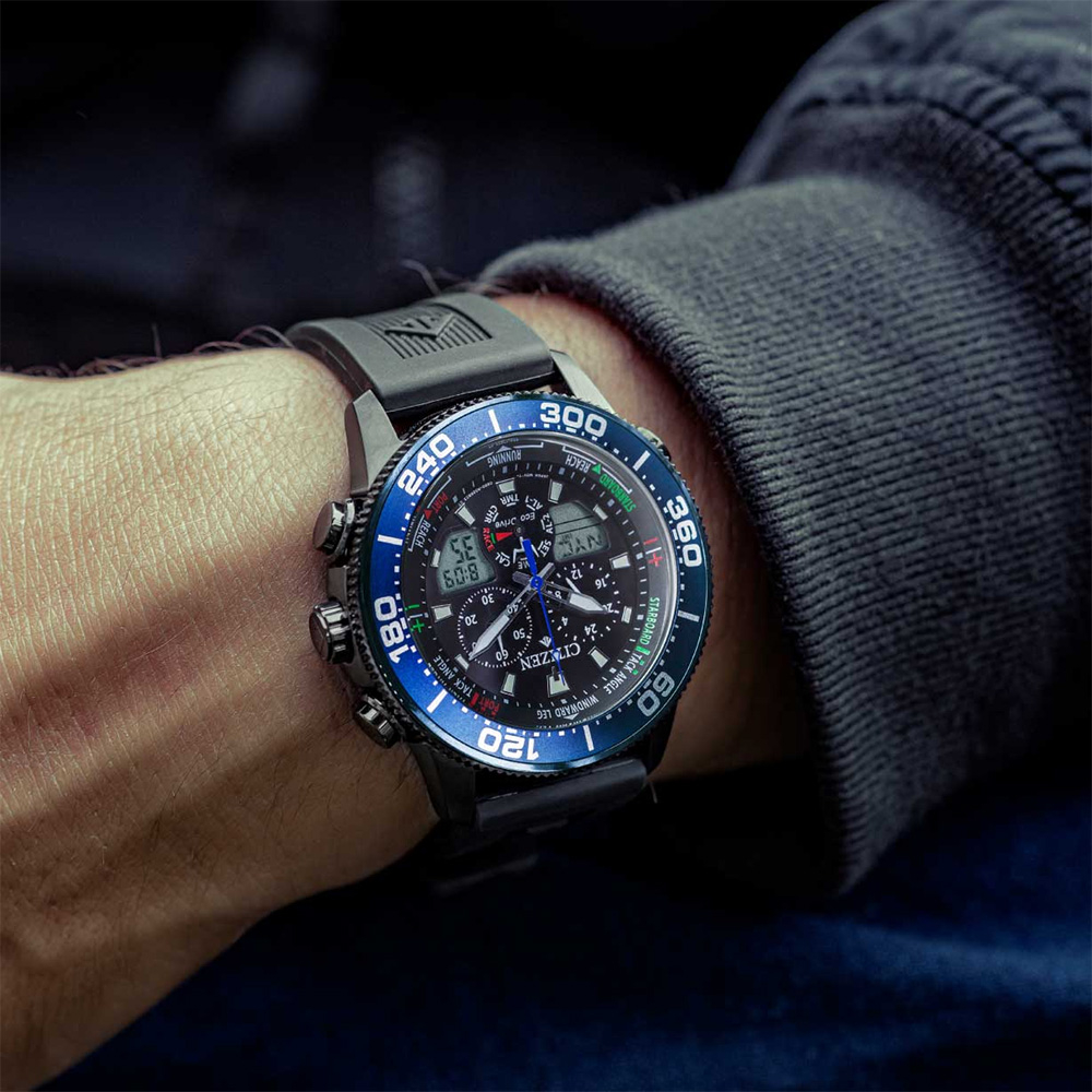 CITIZEN 星辰 PROMASTER 限量光動能萬年曆計時手錶 JR4065-09E, , large