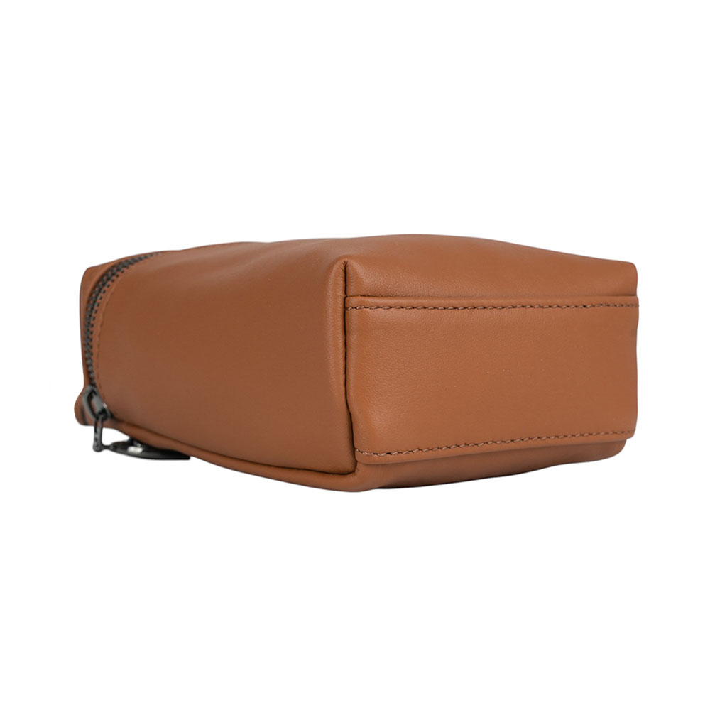 LONGCHAMP Le Pliage Xtra XS 小牛皮拉鍊迷你手提/斜背二用包/白蘭地酒色, , large