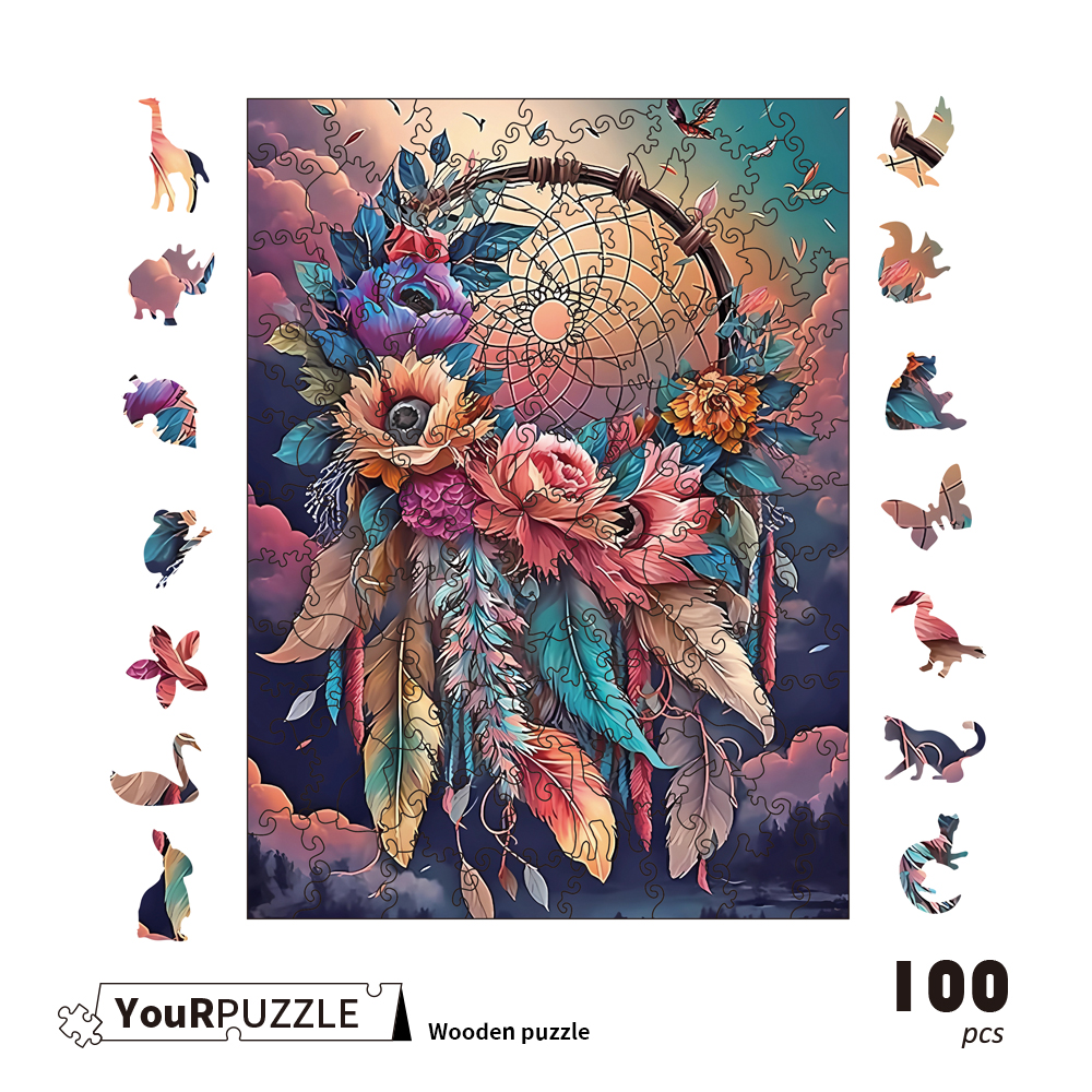 [積木共和國] 【YouRPUZZLE】夢網幻影(檢驗合格 不規則木製拼圖 AI繪製), , large