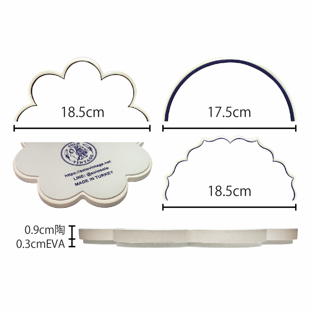 【SOLO Vintage】Designer Heat Mats Ceramic Hot Pads Coasters Made in Turkey 35, , large