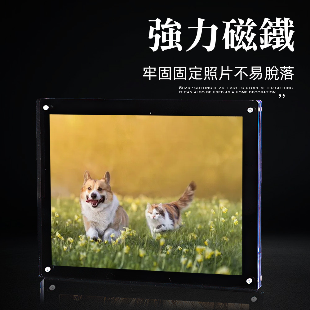 【上手家居】磁吸相框 3件組 透明3入 8x12cm(壓克力相框/拍立得相框/磁吸卡磚/透明相框/壓克力框), , large