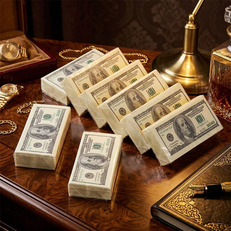 Money Printed Pocket Tissues, , large