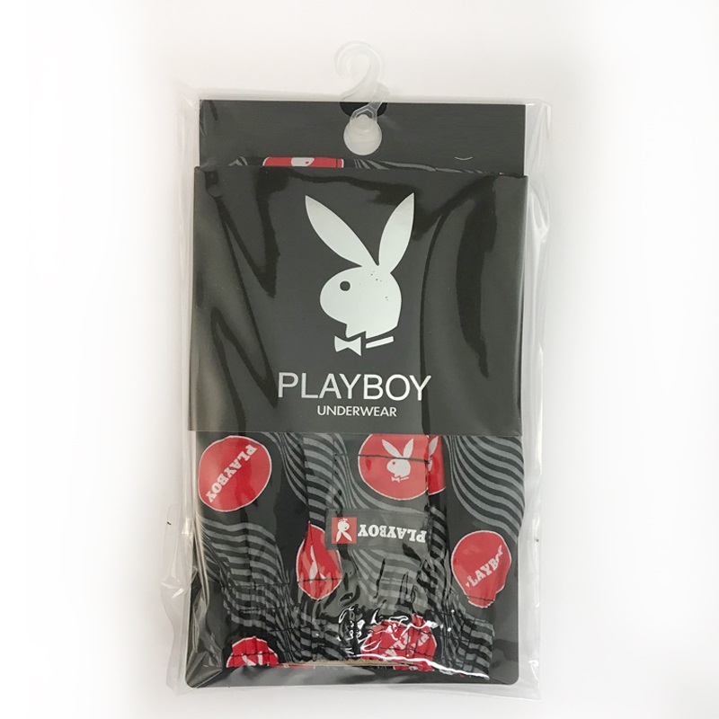 Play Boy 印花平織平口褲, 尺寸:XL, large