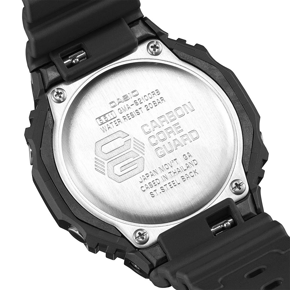 CASIO 卡西歐 G-SHOCK 八角 勃根地酒紅系列 雙顯手錶 GMA-S2100RB-1A, , large