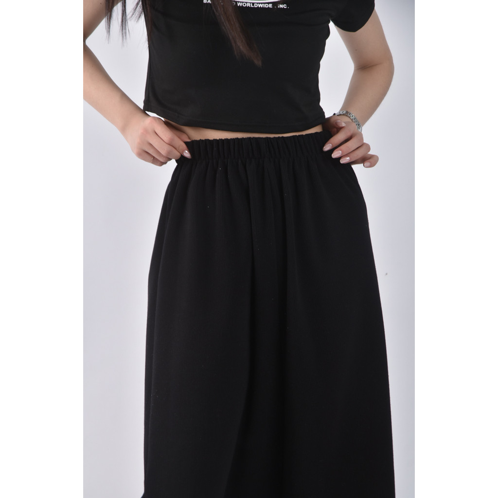 (S) 休閒黑色長裙二手衣, , large