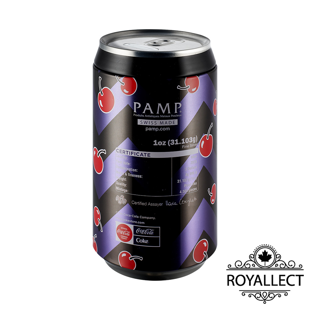 [Royallect] Cherry Coke 40th Anniversary Can Coin 1 Oz Silver Coin Solomon Islands 2025, , large