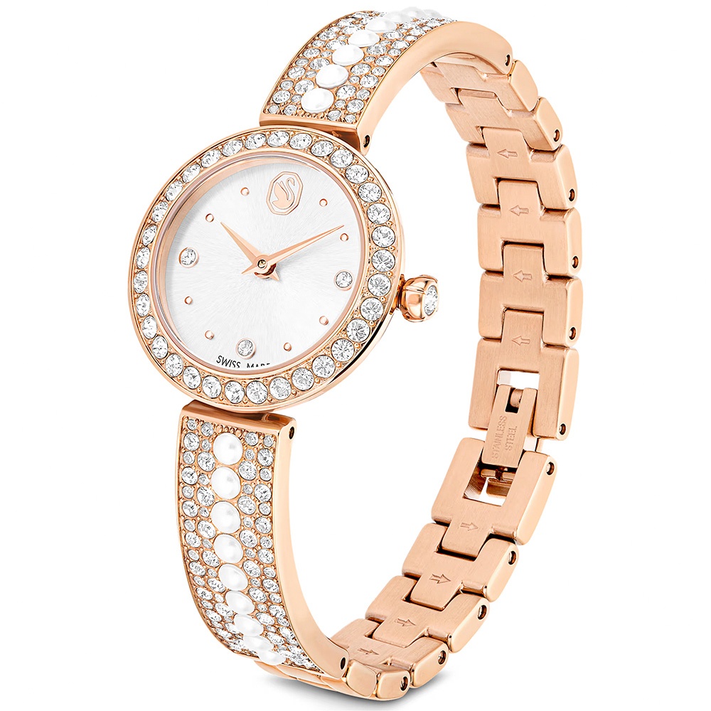 SWAROVSKI 施華洛世奇 Matrix Pearl 水晶珍珠手鐲式手錶 女錶-29mm 送禮推薦 5705406, , large