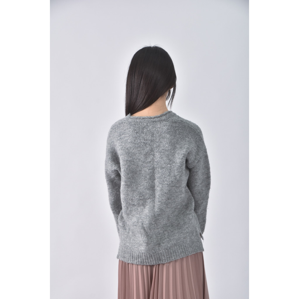 (S) giordano針織V領灰色長袖上衣二手衣, , large