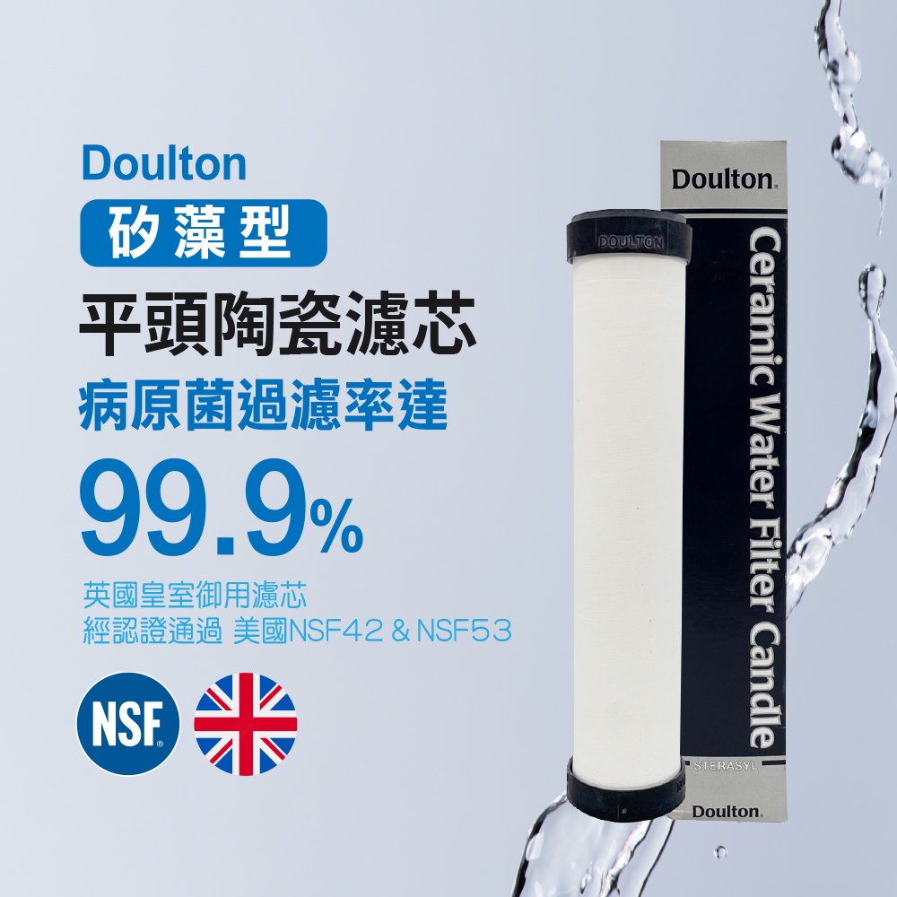 【麗水生活】英國道爾頓Doulton STERASYL矽藻型平頭 陶瓷濾心 皇室御用 丹頓, , large