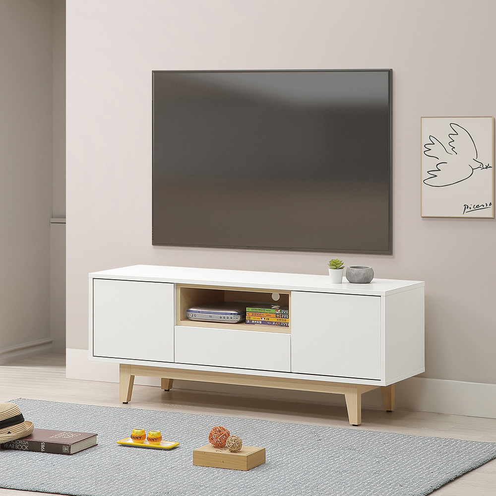 【唯熙傢俱】羅伊原木雙色4尺電視櫃, , large