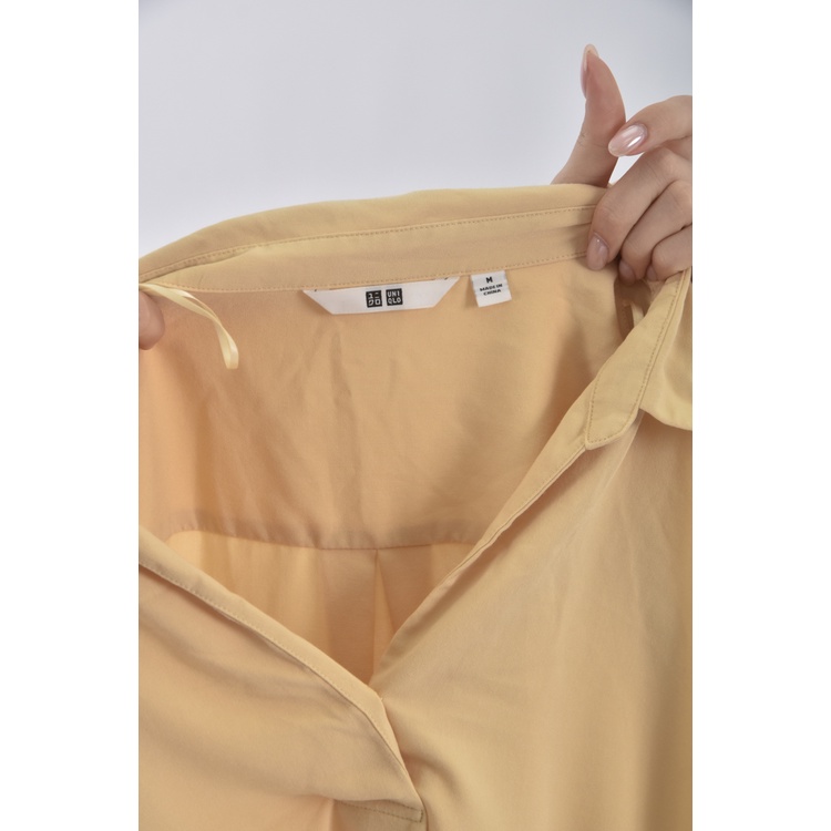 (S) uniqlo黃色長袖上衣二手衣, , large