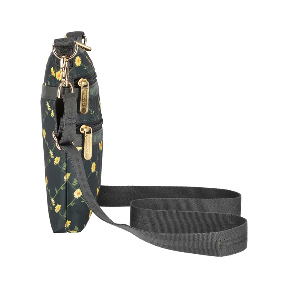 |快速出貨|Lesportsac 3 Zip Crossbody 三層拉鍊斜背包 手機包 送禮-綠野雛菊, , large