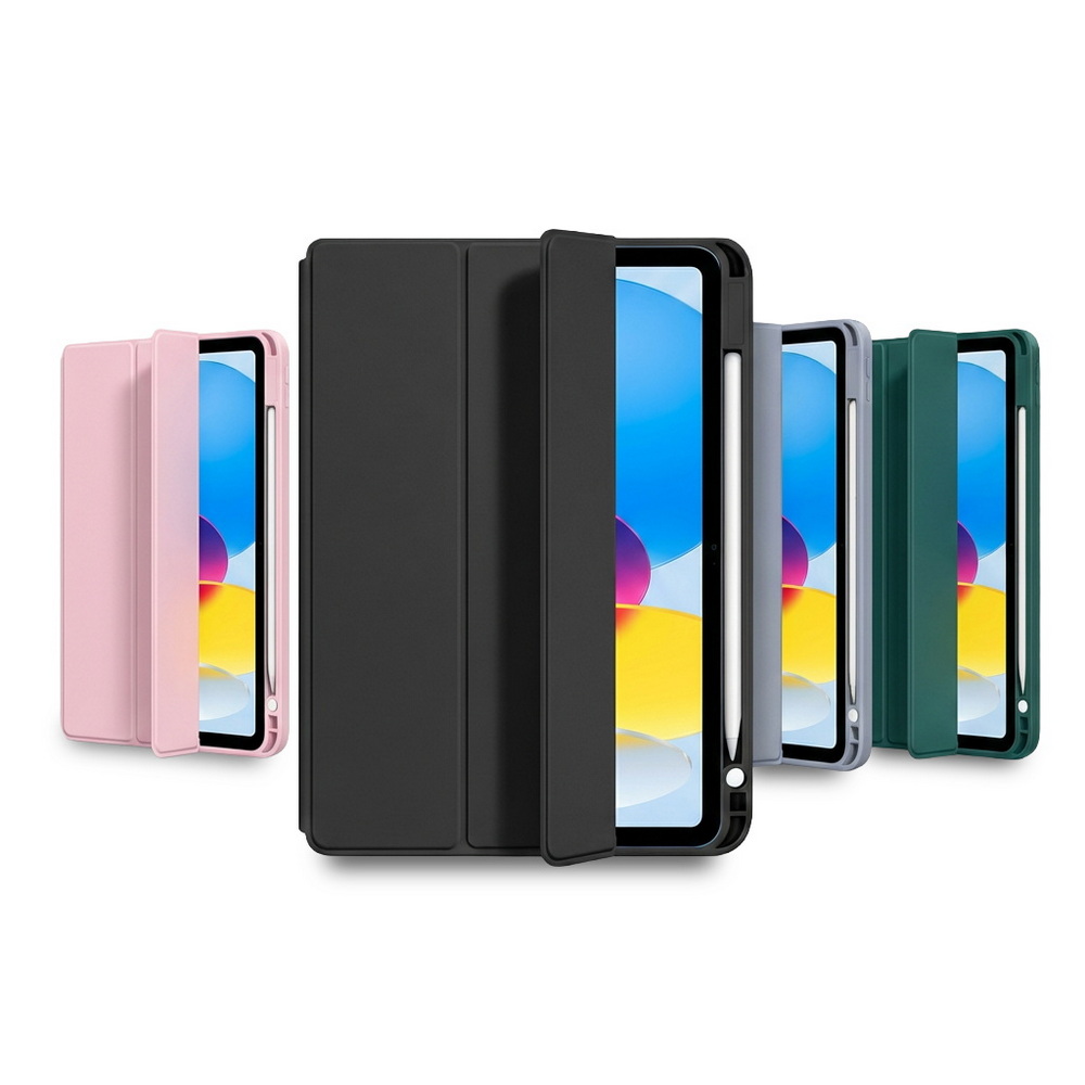 [LR165 Tri-Fold Shimmer Feather] Apple iPad A16 (11th Gen) 11-inch Tablet Case (Compatible with iPad 10th Gen 10.9-inch) (Built-in Pencil Holder), , large