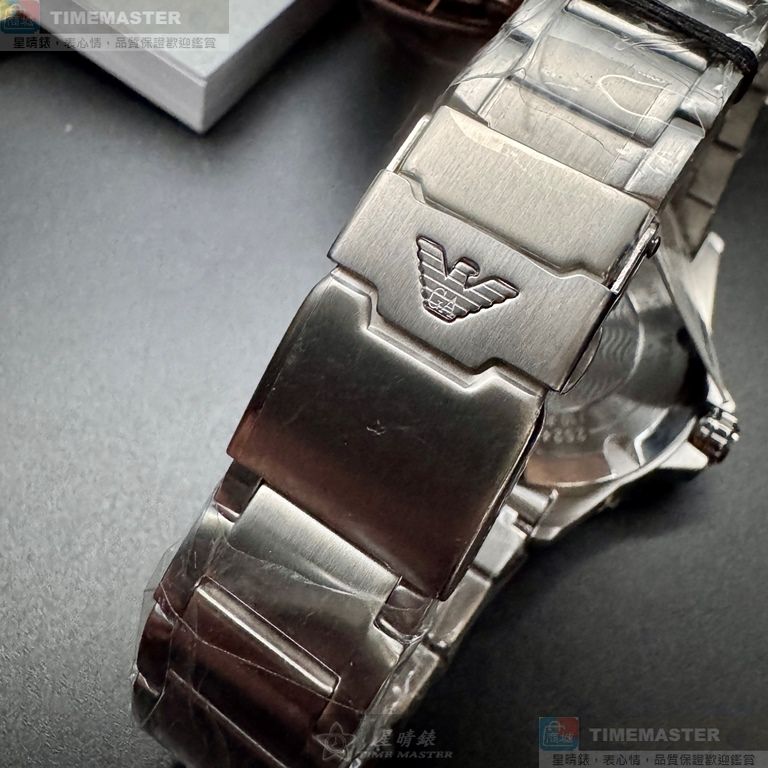 [星晴錶業]ARMANI手錶,42mm,AR00078黑色錶面銀錶殼銀色精鋼錶帶款, , large